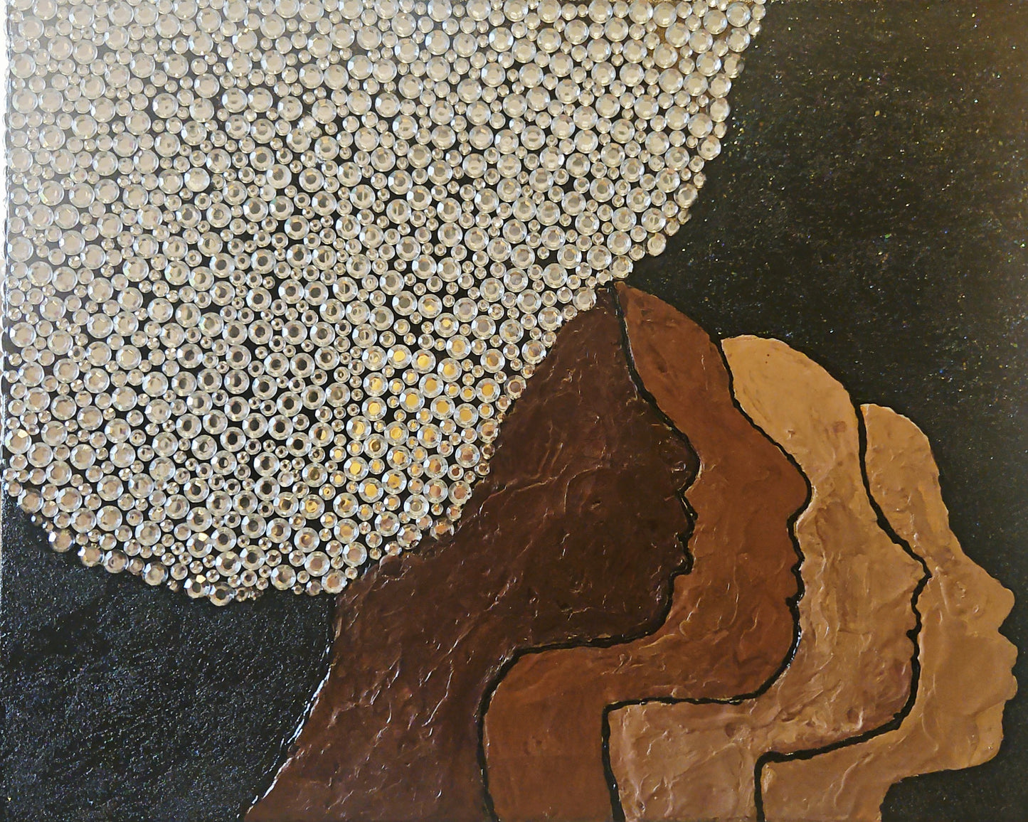 3 Generations / Crayon, Texture, Acrylic / 20x16 / Unframed