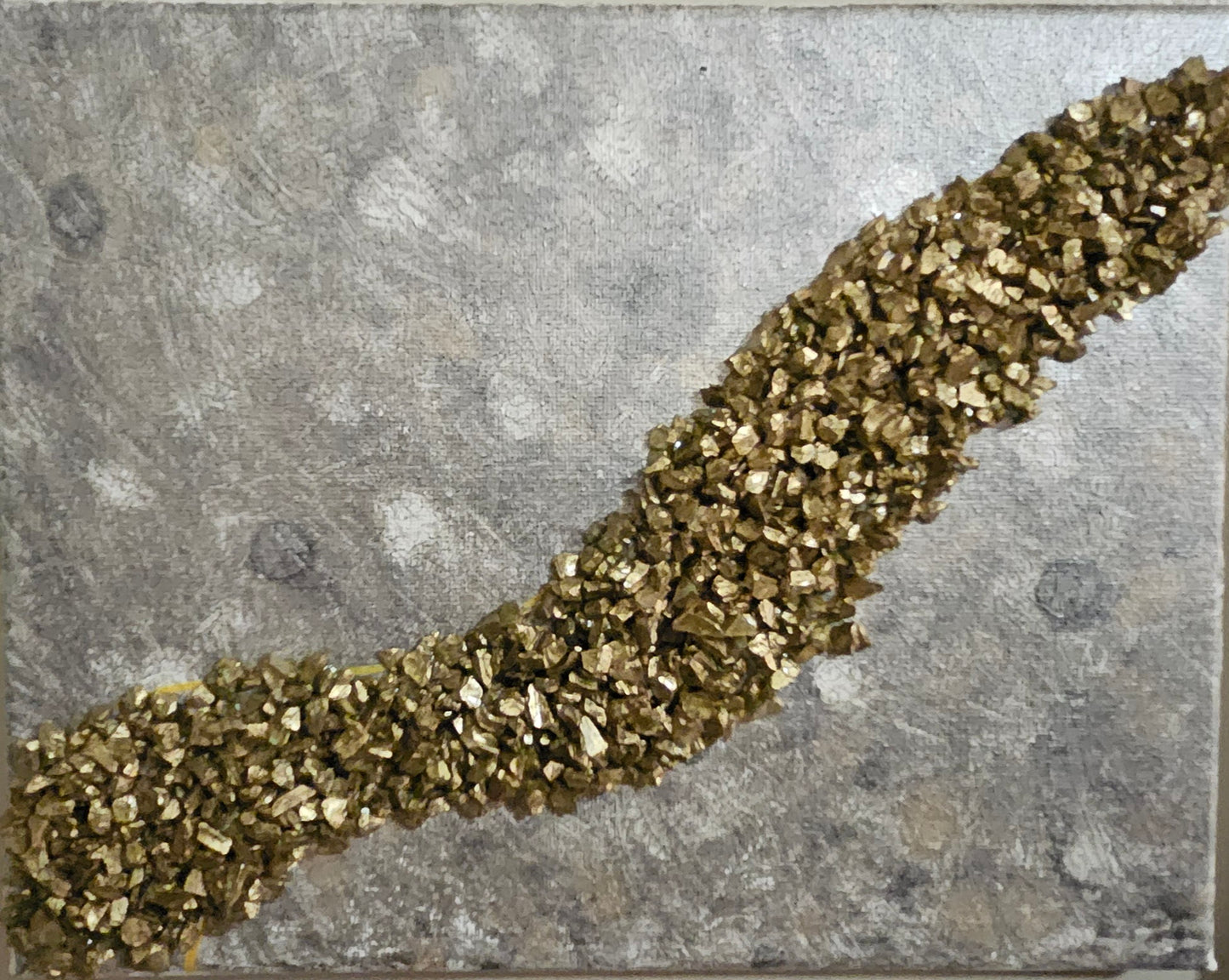 Gold Run  {set} unframed / acrylic, stone on canvas / 10x8
