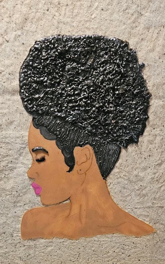 Silver Fox - glass, texture, acrylic, handmade paper